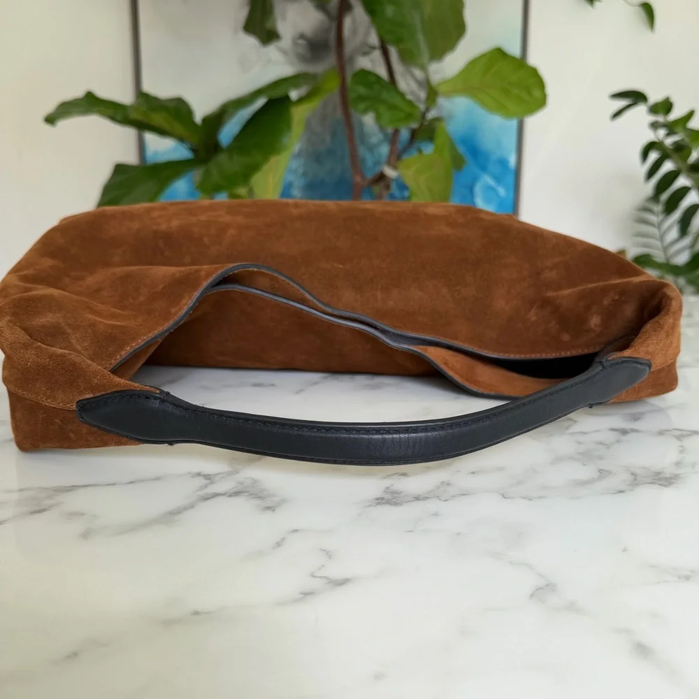 NWT Madewell The Mylie Shoulder Bag in Italian Suede Russet Multi Whiskey Brown - Picture 10 of 14